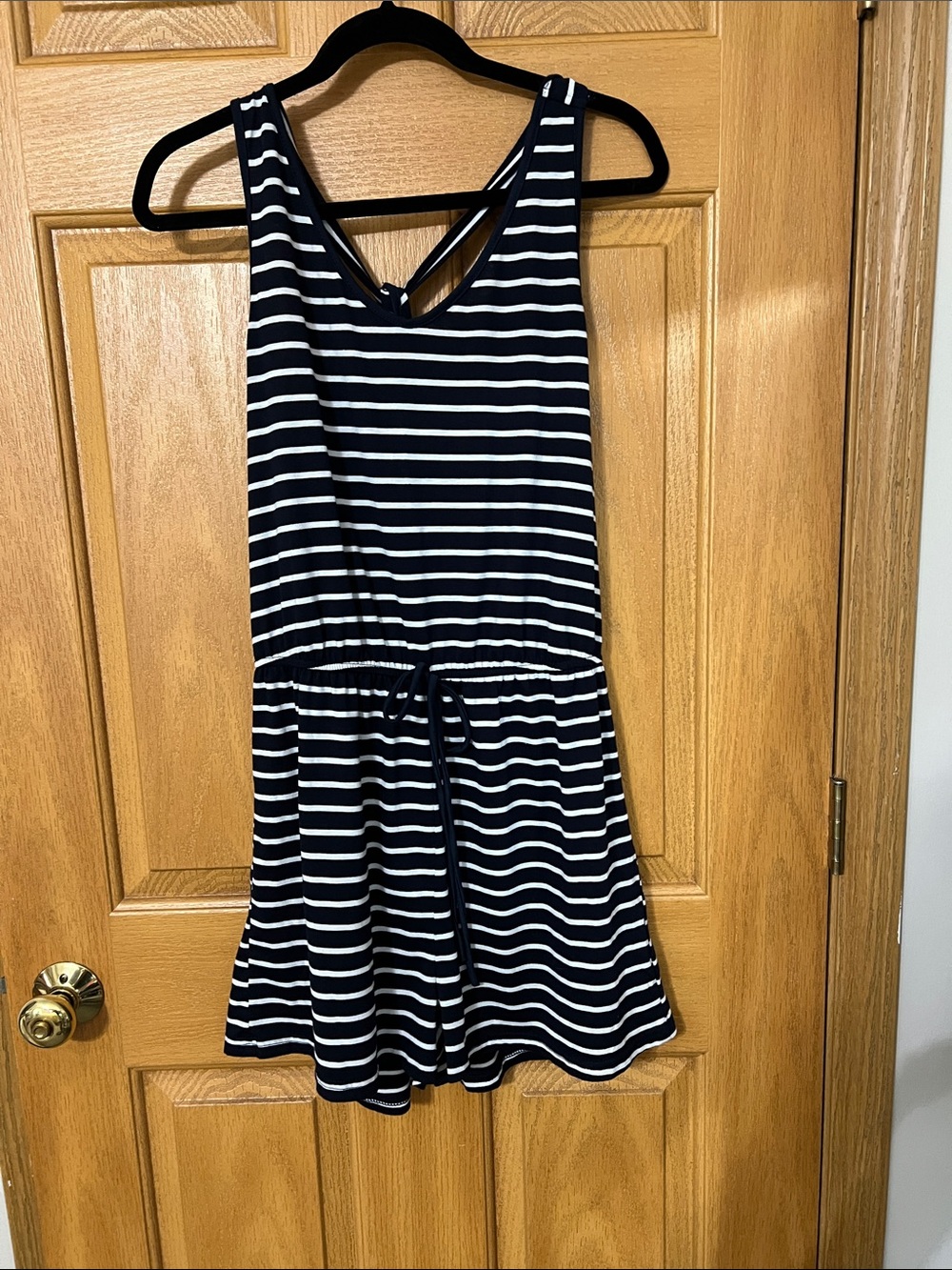 Cupshe Blue & White Striped Sleeveless Romper